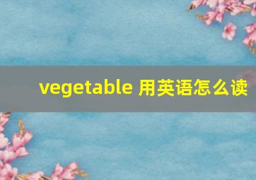 vegetable 用英语怎么读